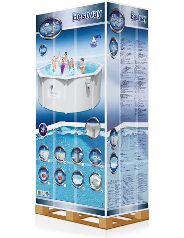 Piscina circular de acero y liner BESTWAY 56574 Hydrium 360 x 120