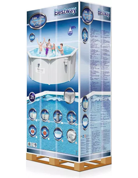 Piscina circular de acero y liner BESTWAY 56574 Hydrium 360 x 120
