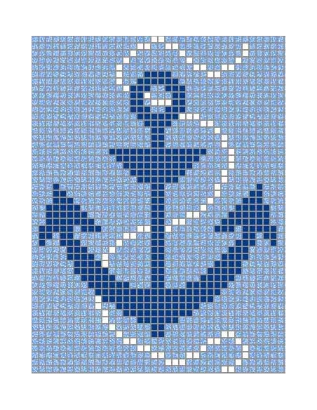 Mosaico Decorativo con Forma de ANCLA Marina. 634x950. VIDREPUR