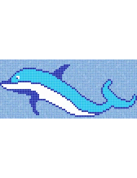 Mosaico Decorativo con Forma de DELFIN. 1902x951. VIDREPUR