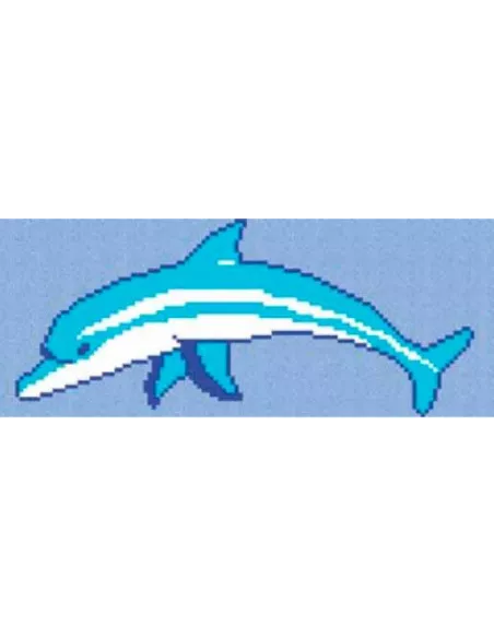 Mosaico Decorativo con Forma de DELFIN. 3170x1268. VIDREPUR