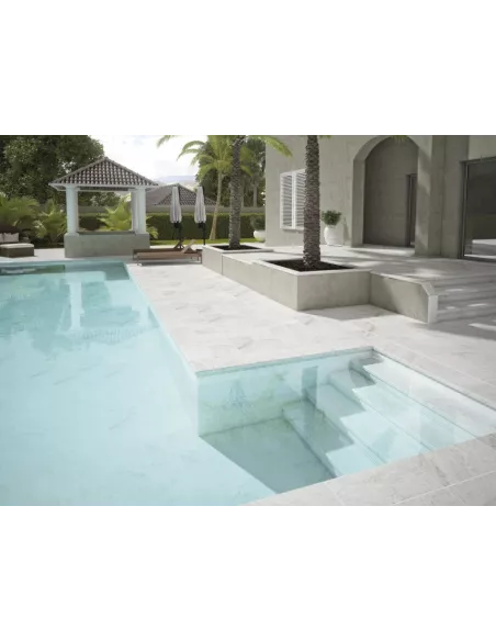 Rejilla Cerámica para Piscina Serie White Stone. Gresmanc