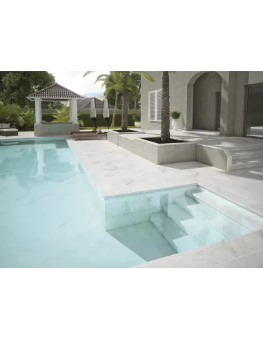 Esquina Interior para Piscina Serie White Stone. Gresmanc