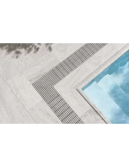Esquina Interior para Piscina Serie White Stone. Gresmanc