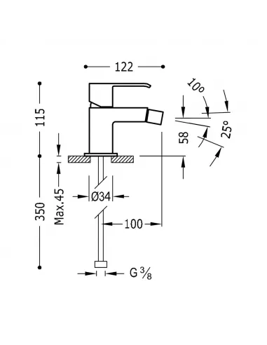 Grifo Monomando Orientable para Bide 00612001 Cuadro-TRES