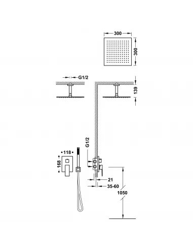 Kit Grifo Ducha Empotrado 2 vías 00628003 Rapid-Box - Cuadro-TRES