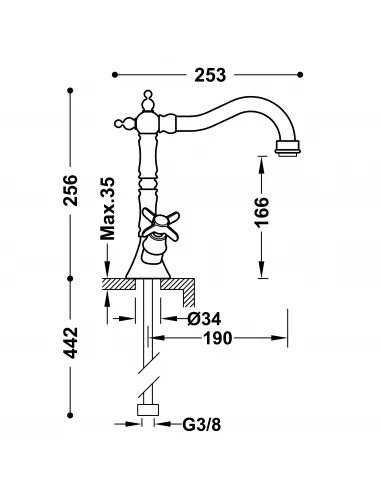 Grifo Bimando para Lavabo 24210902 Clasic TRES