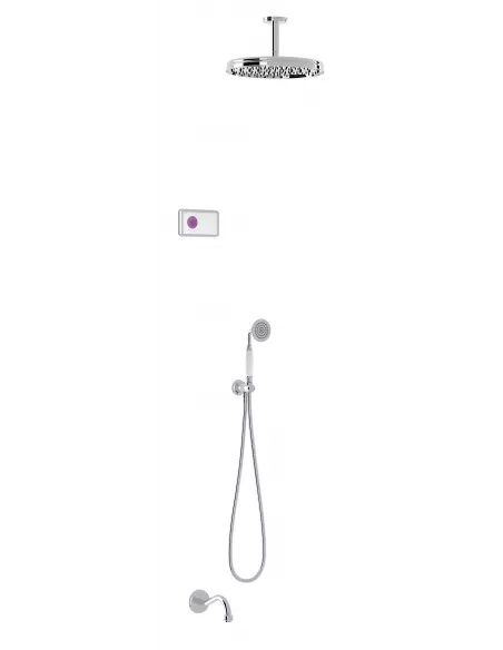 Kit grifo termostático electrónico empotrado 3 vías bañera y ducha