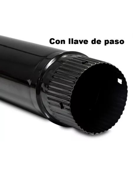 Tubo Chimenea con Llave de Paso Acero Vitrificado 100 mm