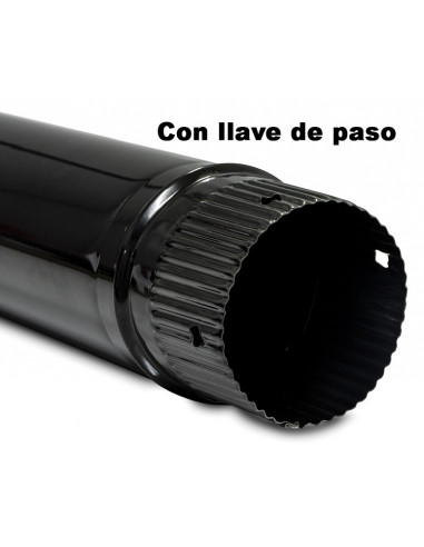 Tubo Chimenea con Llave de Paso Acero Vitrificado 110 mm