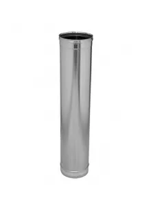 Tubo de Inox Plata para Estufa Pellet 0.5m de 80 mm