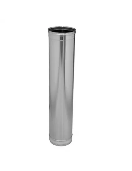Tubo de Inox Plata para Estufa Pellet 1m de 80 mm