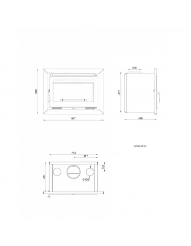 Hogar de Leña Insertable y Canalizable I-180 de FM