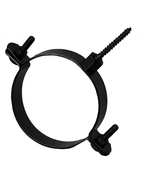 Abrazadera Vitrificada Negra para Tubos de Pellet de 80mm