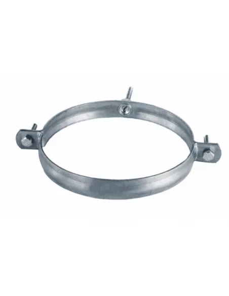 Abrazadera Inox Plata para Tubos de Pellet de 80mm Abrazadera Inox Plata para Tubos de Pellet de 80mm