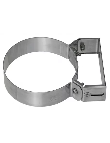 Abrazadera Inox Plata para Tubos Doble Pared de Pellet 80mm