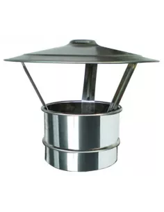 Sombrerete Chino Inox Plata para Tubos de Pellet 80mm