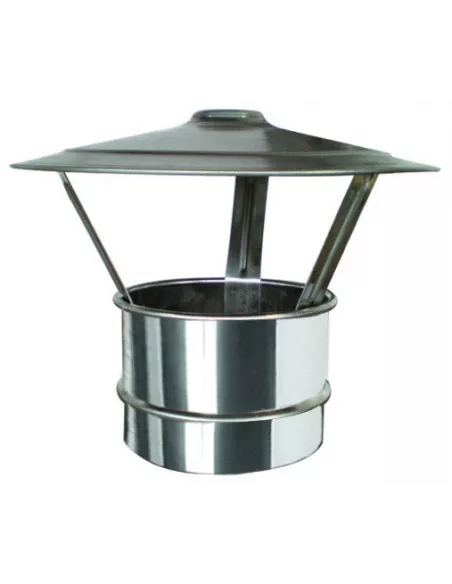 Sombrerete Chino Inox Plata para Tubos de Pellet 80mm Sombrerete Chino Inox Plata para Tubos de Pellet 80mm