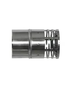 Sombrerete Horizontal Inox Plata para Tubos de Pellet 80 mm