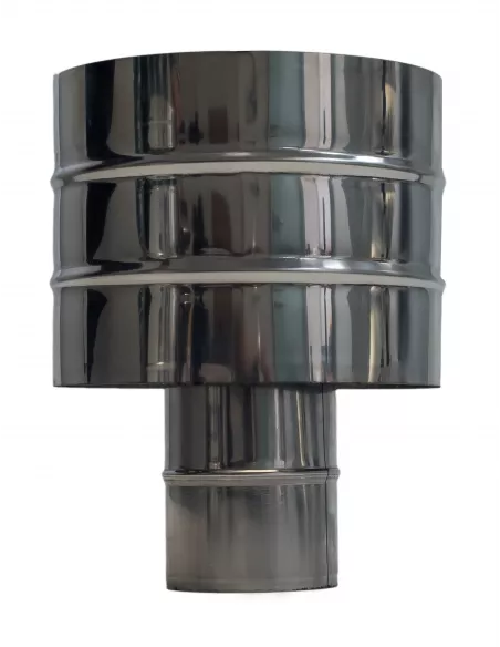 Sombrerete Antirrevocante Inox para Tubos de Pellet 80 mm