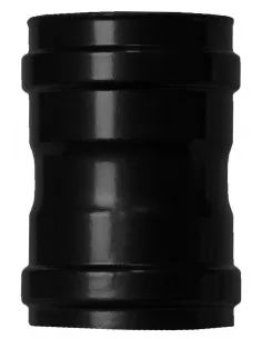 Manguito hem-hem acero vitrificado negro para tubos de pellet 80mm