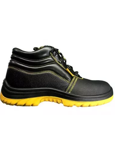 BOTA PIEL NEGRA Y AMARILLA VIAT300 T-40 S3