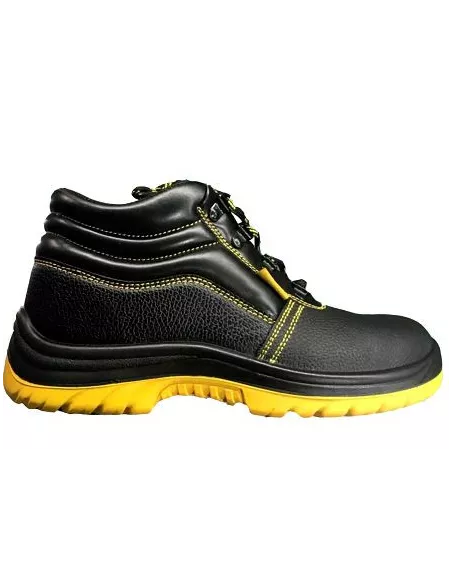 BOTA PIEL NEGRA Y AMARILLA VIAT300 T-40 S3