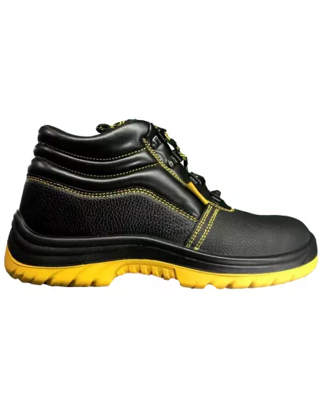 BOTA PIEL NEGRA Y AMARILLA VIAT300 T-44 S3