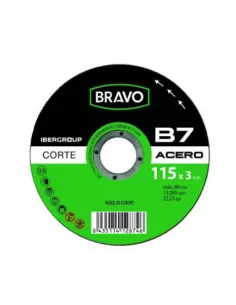 DISCO ABRASIVO 115X3 CORTE METAL ACERO BRAVO