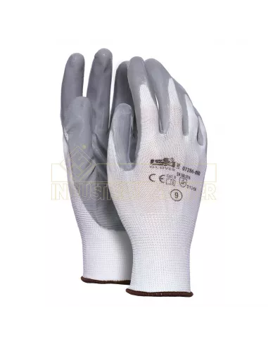 GUANTE NITRILO ECOFLEX GRIS/BLANCO T-7