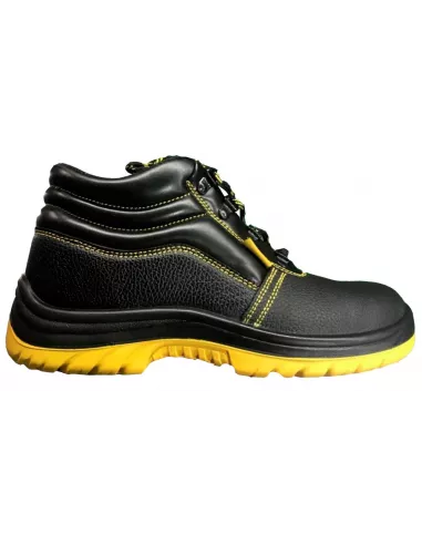 BOTA PIEL NEGRA Y AMARILLA VIAT300 T-47 S3