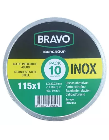 DISCO CORTE 115x1 EXTRAFINO INOX BRAVO