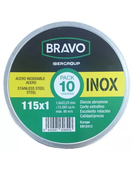 DISCO CORTE 115x1 EXTRAFINO INOX BRAVO