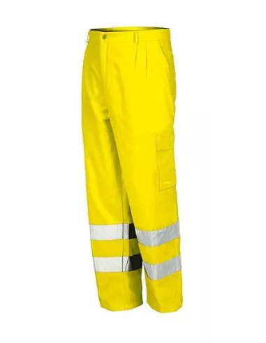 PANTALON AV C/BANDAS AMARILLO FLUOR T-XXL