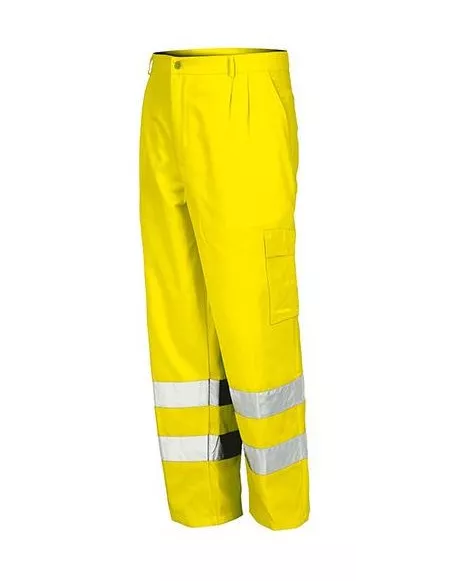 PANTALON AV C/BANDAS AMARILLO FLUOR T-XXL