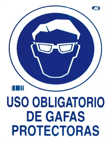 CARTEL USO OBLIGATORIO GAFAS PROTECTORAS