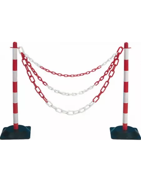 CADENA PLASTICO BLANCA-ROJA MOD.105