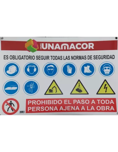 CARTEL COMBINADO PEQUEÑO HORIZONTAL 50x70 UNAMACOR