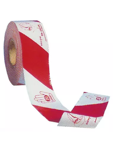 CINTA SEÑALIZADORA BLANCA/ROJA 8cmX250m(G/200)