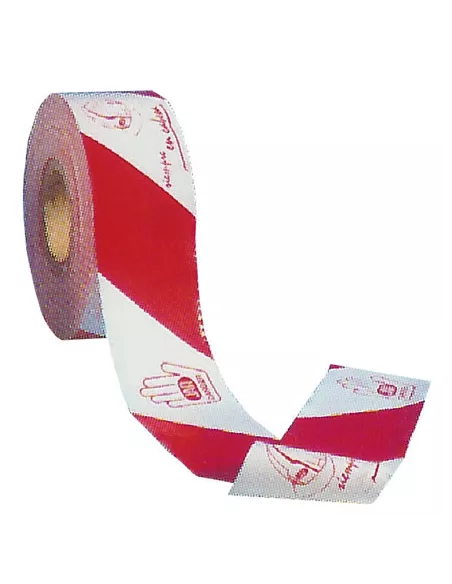 CINTA SEÑALIZADORA BLANCA/ROJA 8cmX250m(G/200)