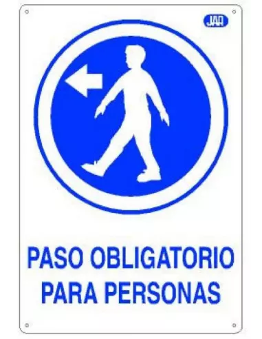 CARTEL PASO OBLIG. PERSONAS IZQUIERDA
