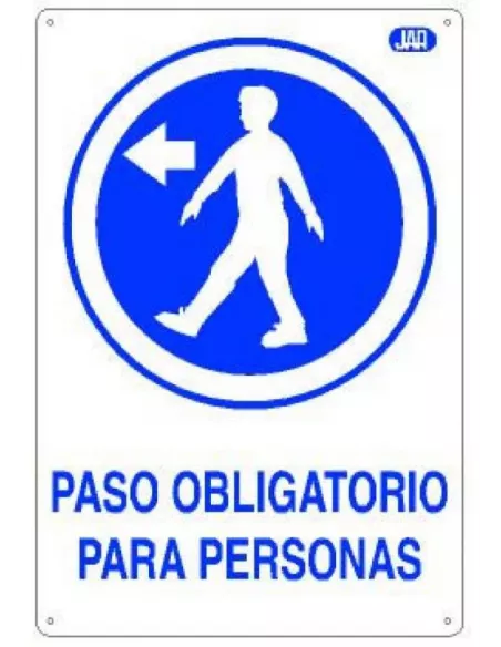 CARTEL PASO OBLIG. PERSONAS IZQUIERDA