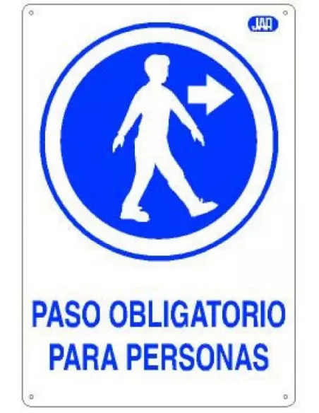 CARTEL PASO OBLIG. PERSONAS DERECHA