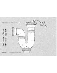 SIFÓN BIDE-LAVABO 70MM S.HOR 40MM VALVULA Y CAD
