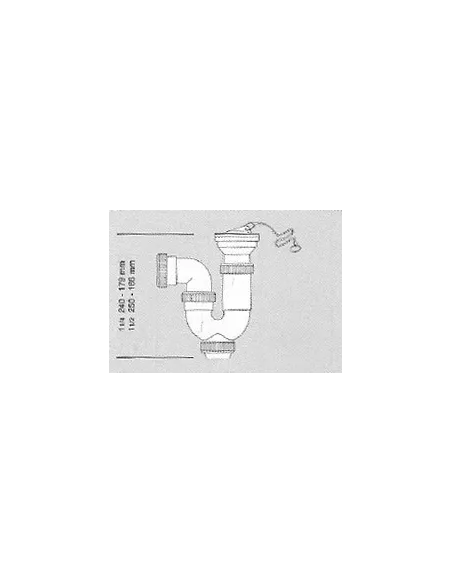 SIFÓN BIDE-LAVABO 70MM S.HOR 40MM VALVULA Y CAD