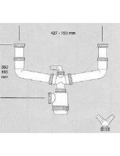 SIFÓN FREGADERO DOBLE EXTENSIBLE 1 1/2