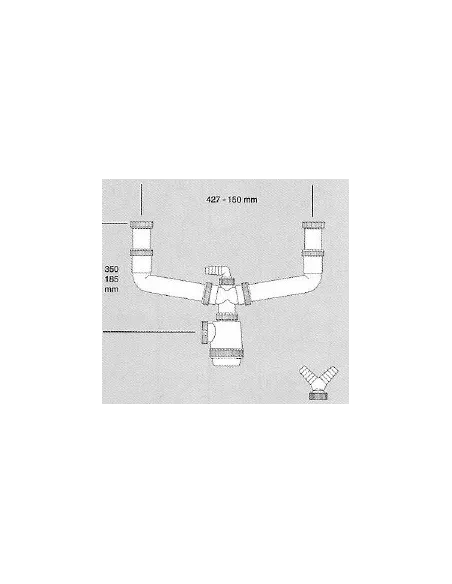 SIFÓN FREGADERO DOBLE EXTENSIBLE 1 1/2