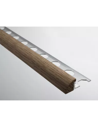 CANTONERA ALUMINIO+MADERA NATURAL CAOBA 12x2500mm