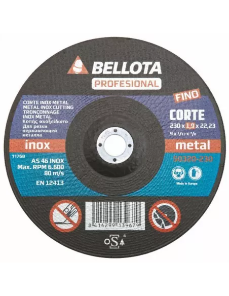 DISCO CORTE 50320-230X19 SECO INOX DISCO CORTE 50320-230X19 SECO INOX