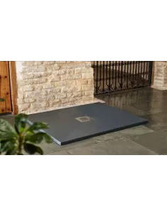 PLATO DE DUCHA RESINA PIZARRA GRAFITO 80x120 ECO